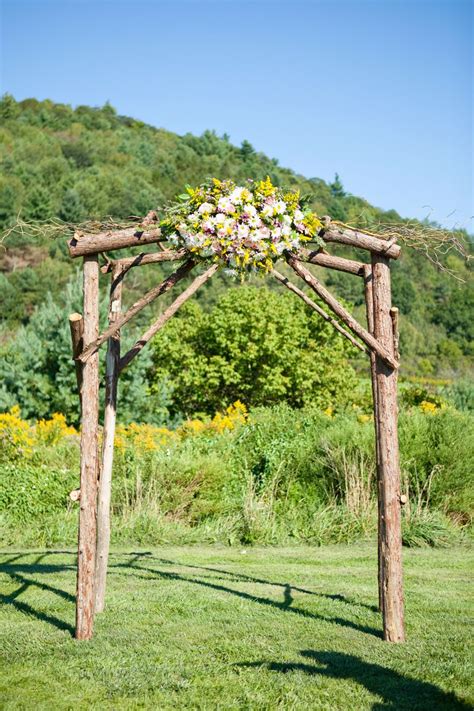 rustic wooden wedding arch